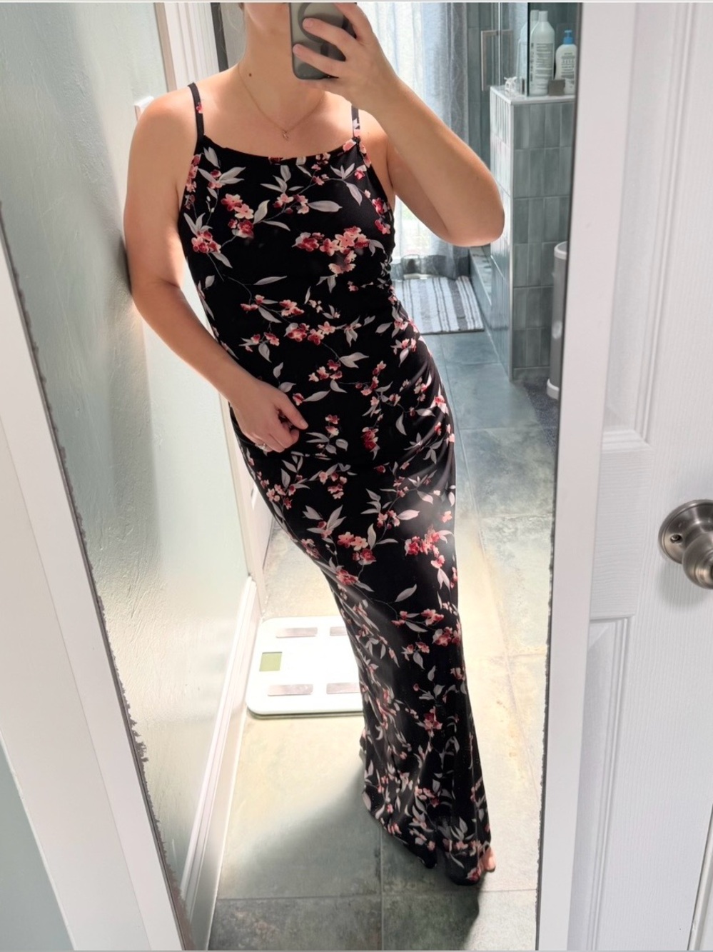 VTG 90s Byer Too Floral Maxi Dress M Black Pink Dark Fairy Whimsigoth Grunge
